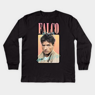 Falco ----- 80s Retro Design Kids Long Sleeve T-Shirt